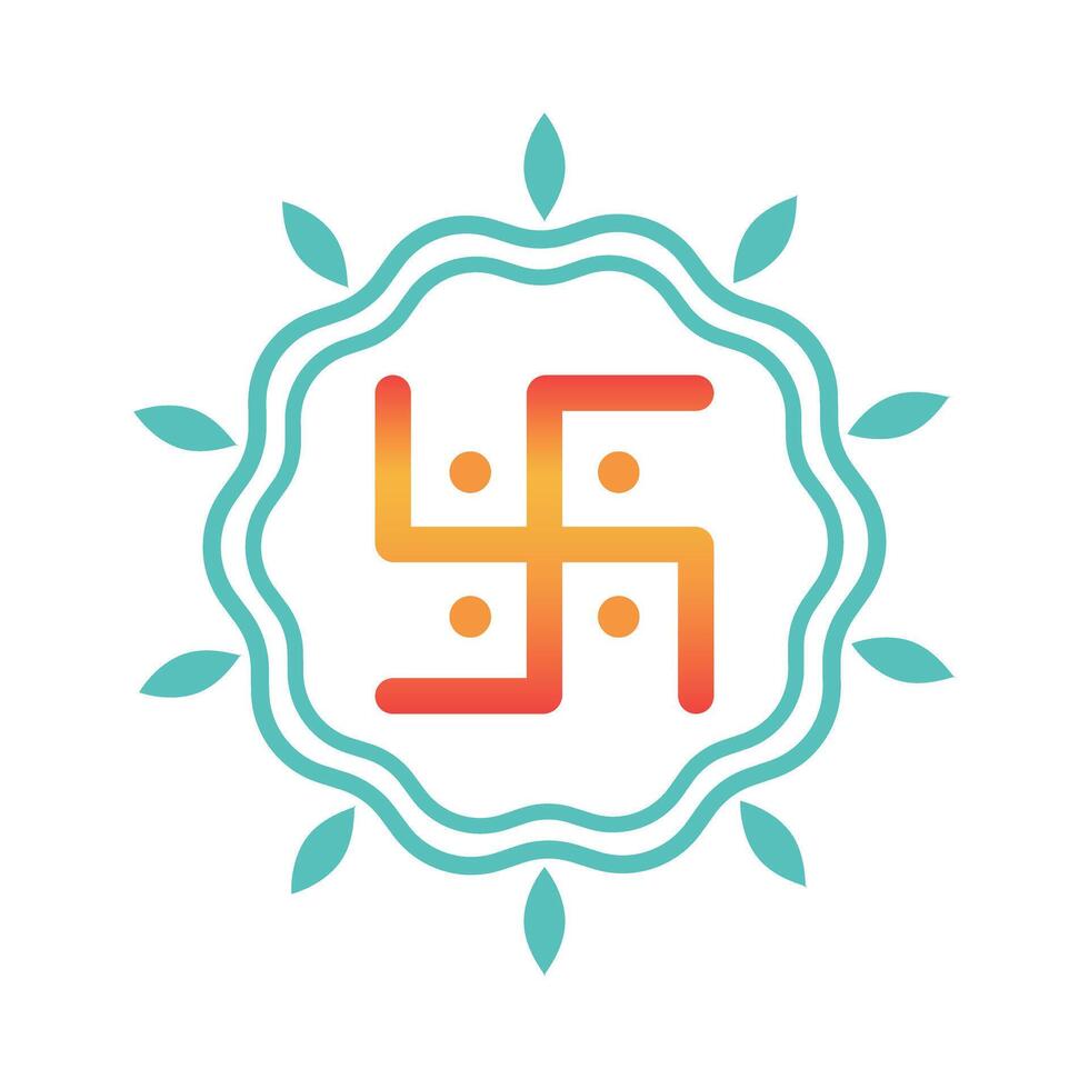 Hindu culture Swastika symbol vector