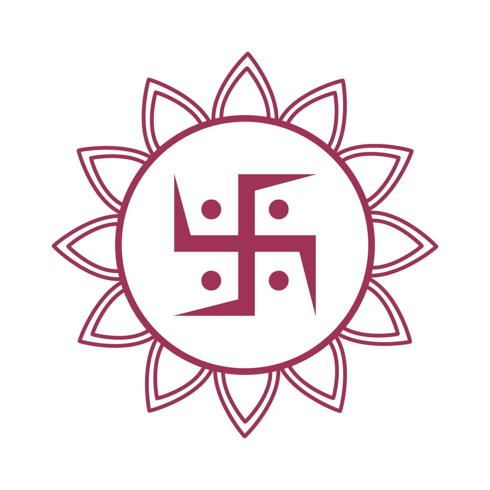 Swastika symbol Hindu culture vector