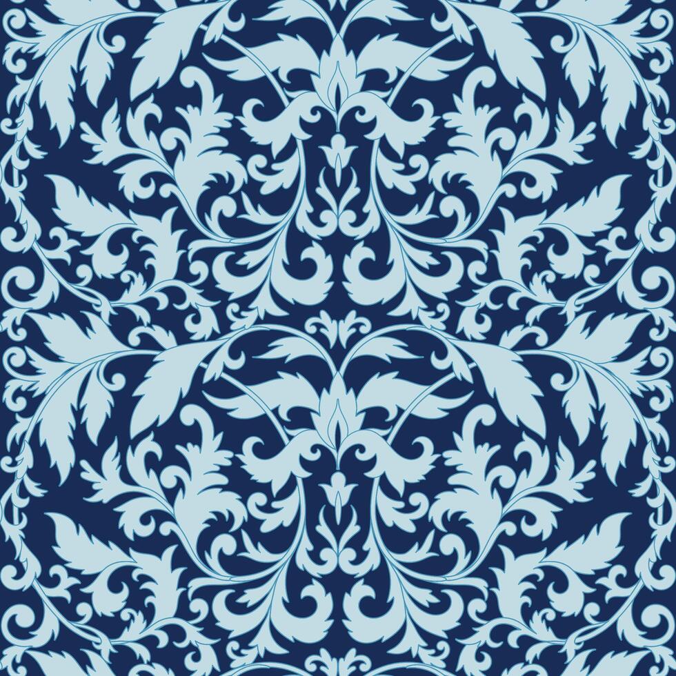Frosty swirls, seamless baroque pattern, rich swirl pattern vector