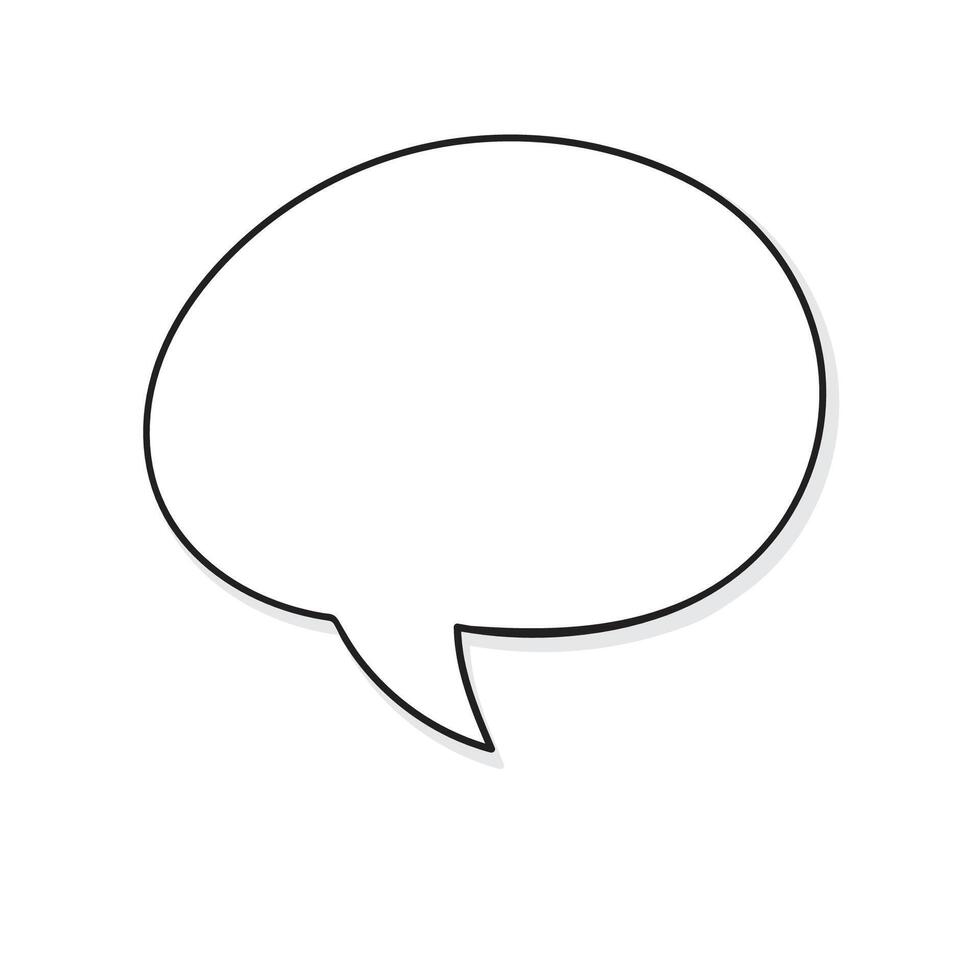 Sketch empty Speech Bubble, doodle outline illustration. hand drawn icon vector