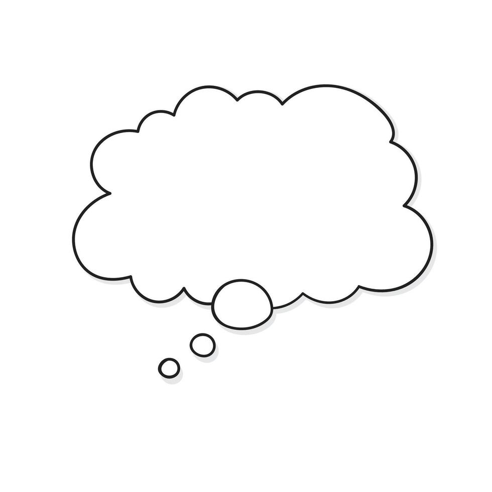 Sketch empty Speech Bubble, doodle outline illustration. hand drawn icon. vector
