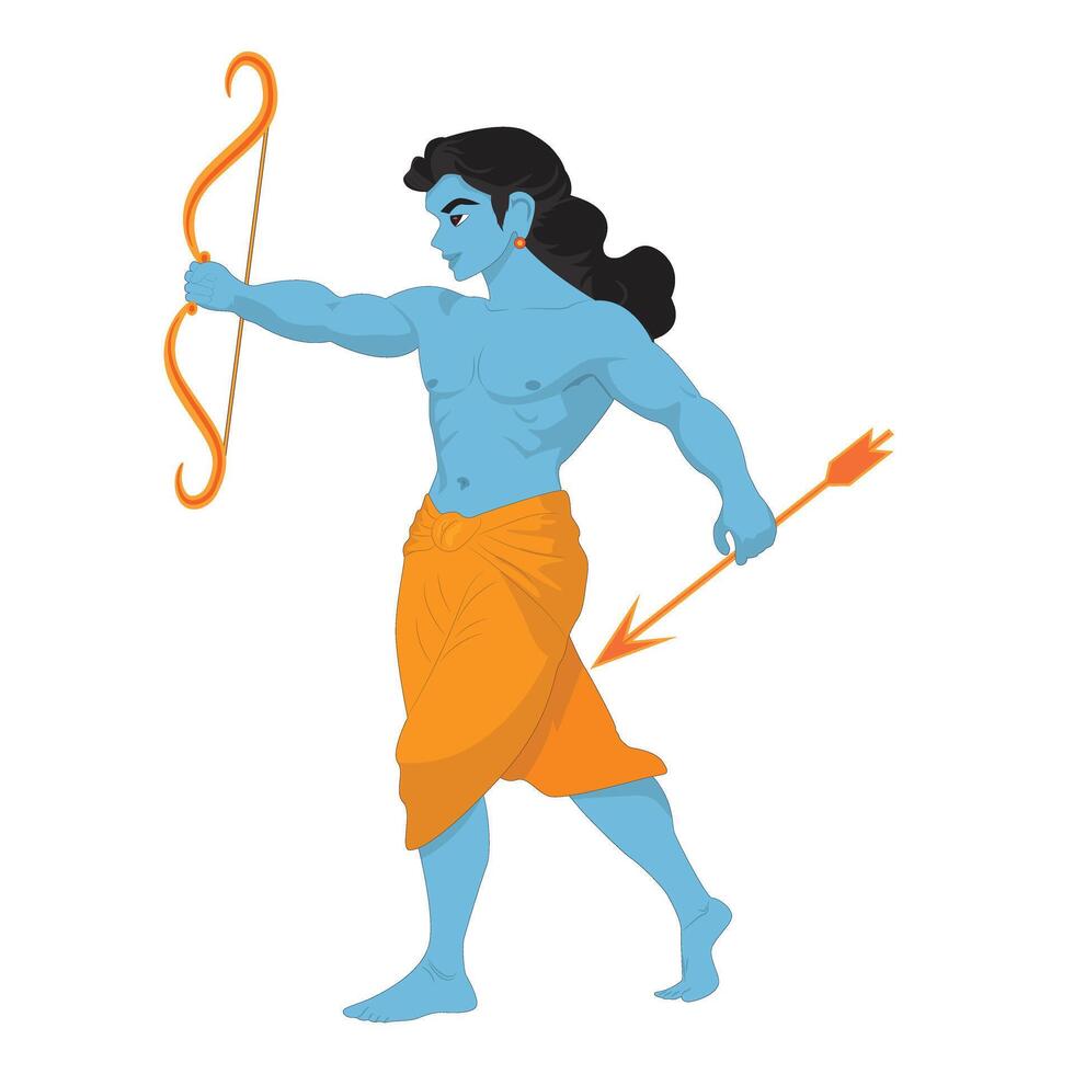 Illustration of Rama the Archer vector