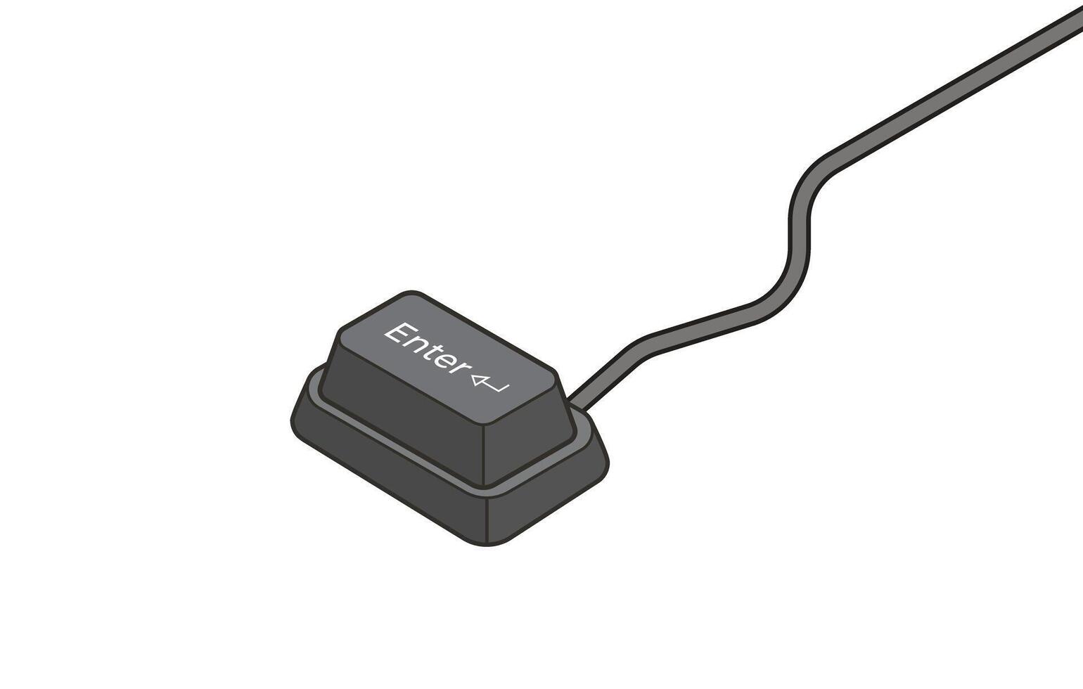 Enter keyboard key in simple flat style. Illustration of keyboard elements. vector