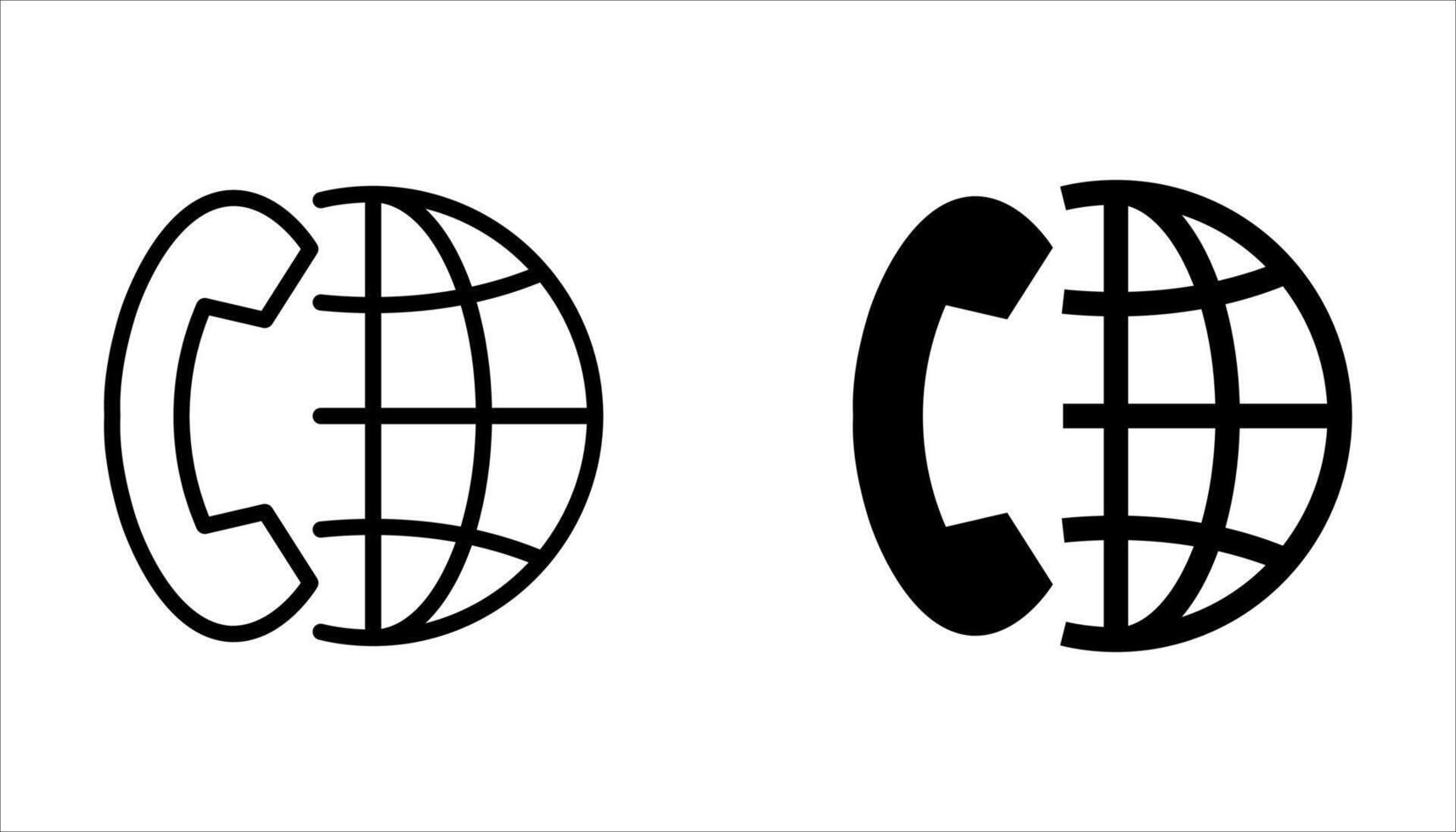 international call icon set on white, vector