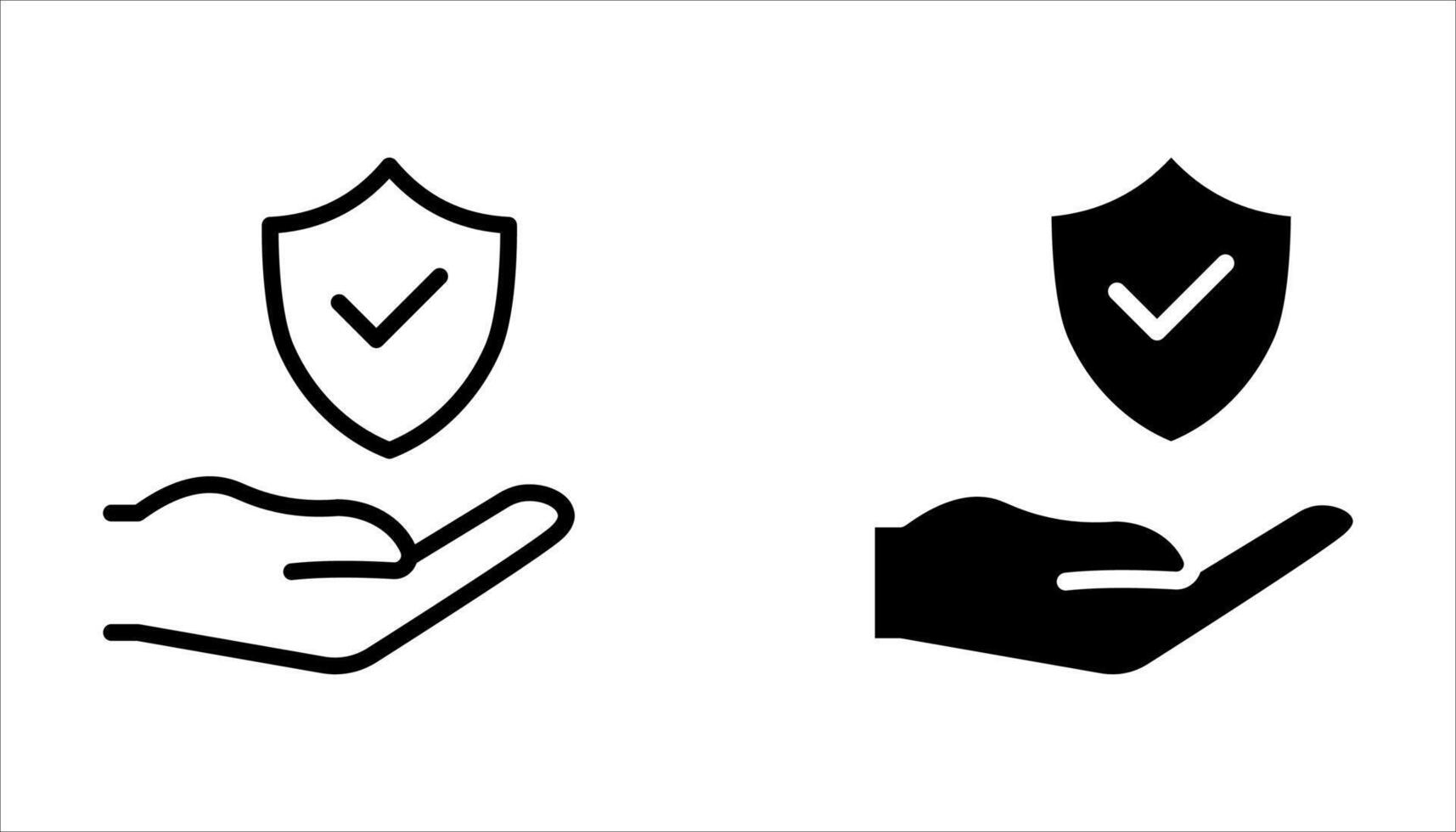 insurance hand icon set on white, vector