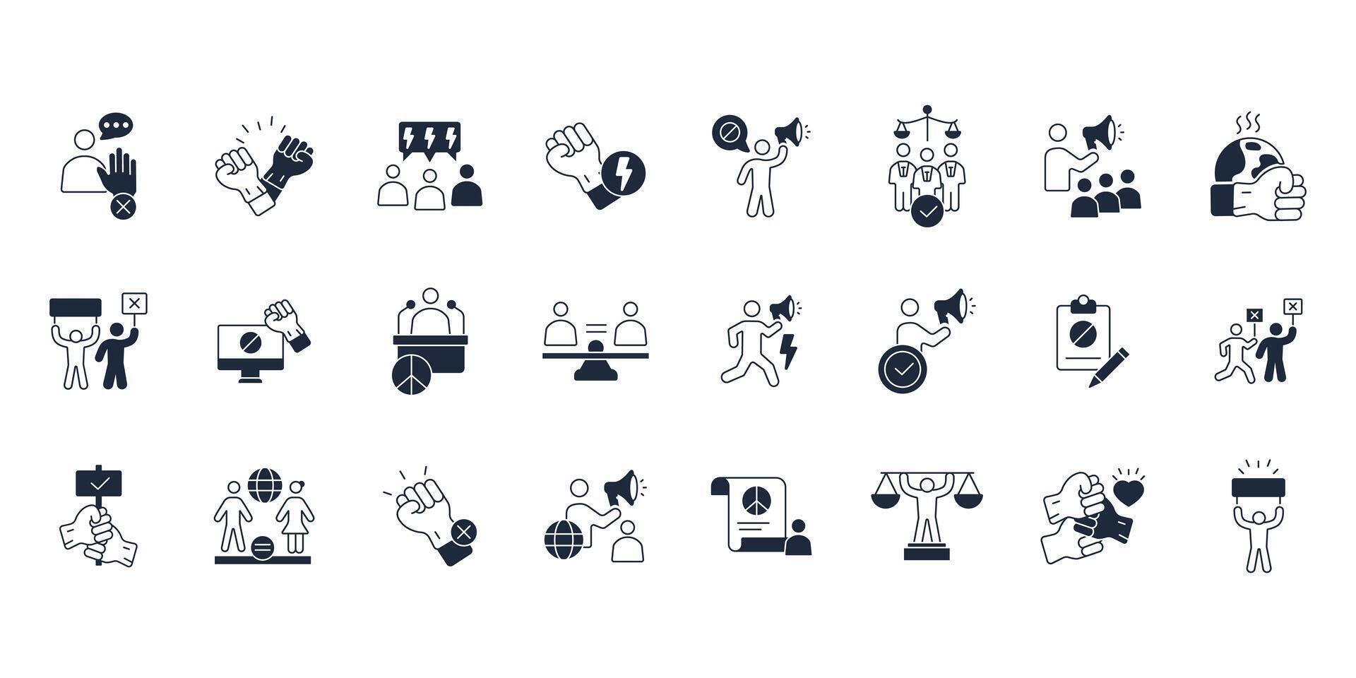 Activism icon. Editable stroke.linear style sign for use web design,logo. vector