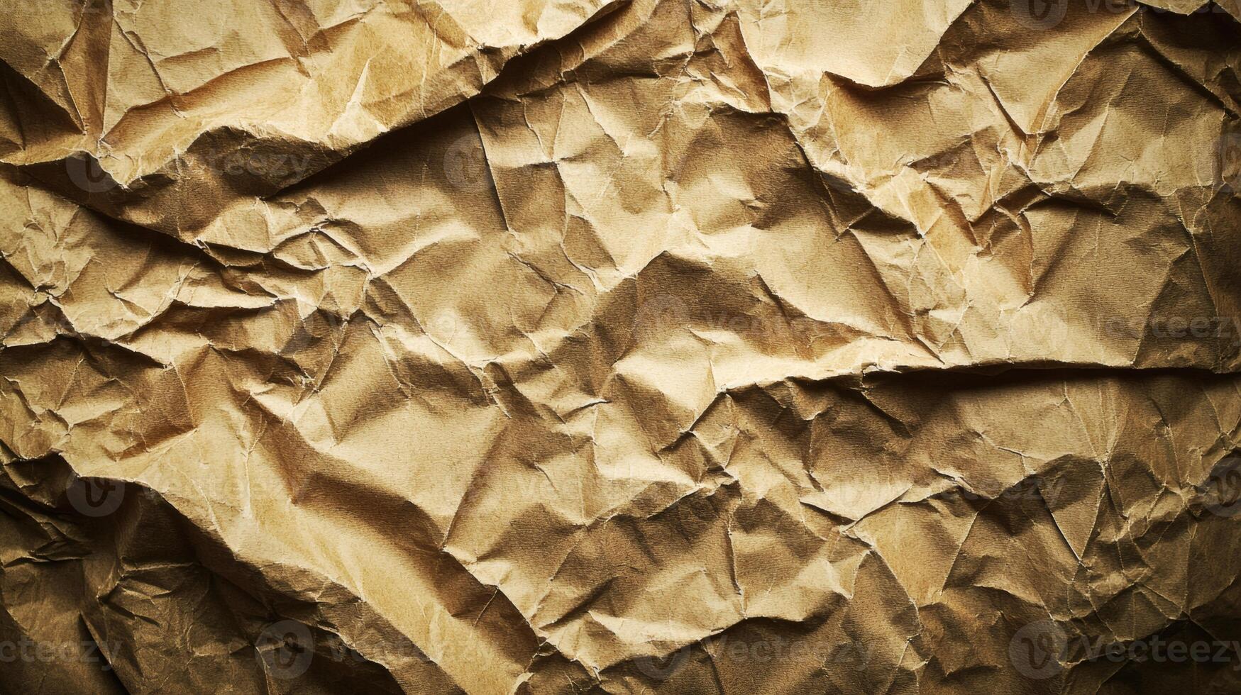 Textured Brown Paper Background with Crinkles and Shadows for Craft Projects photo