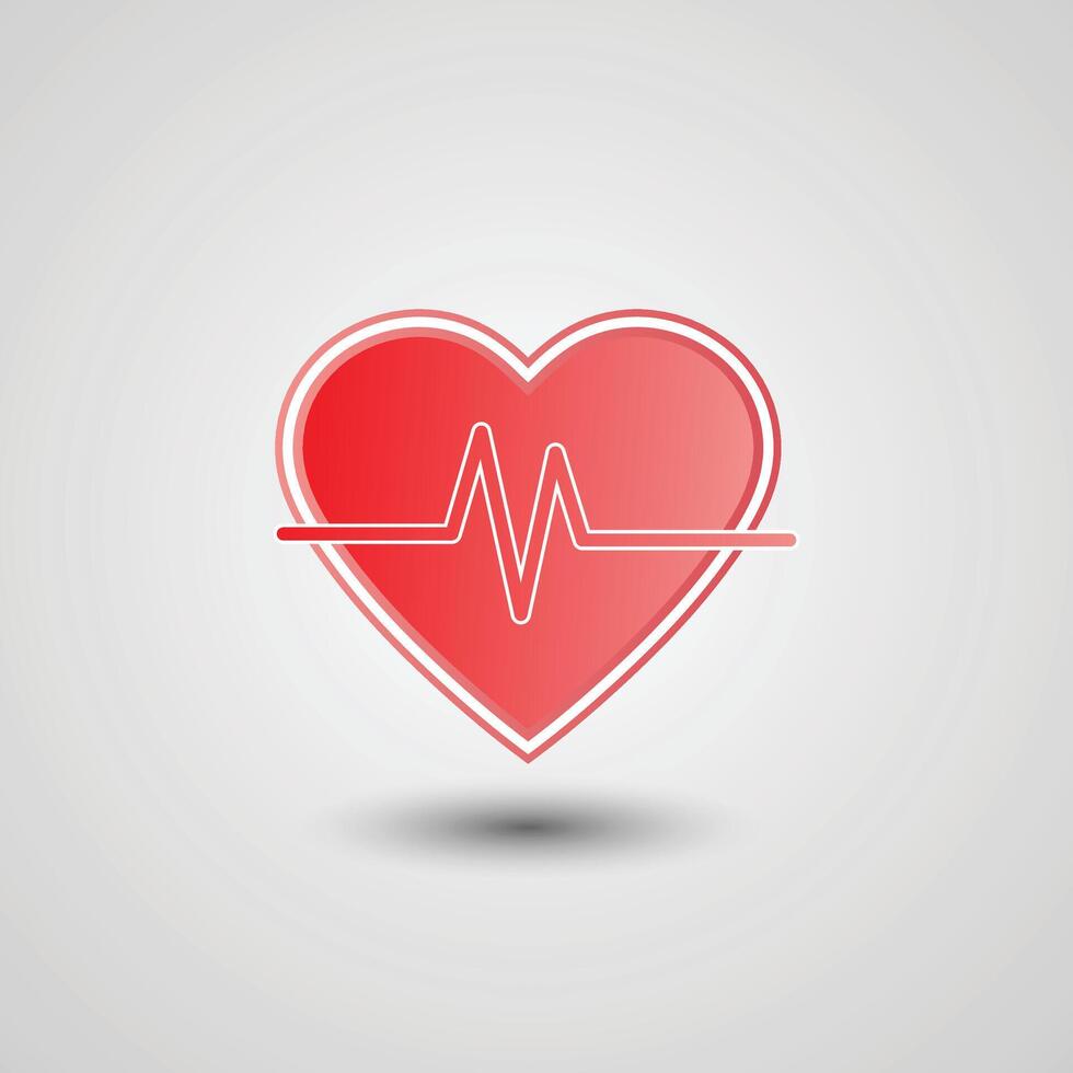 heart and heartbeat symbol. Heart Beat Icon vector