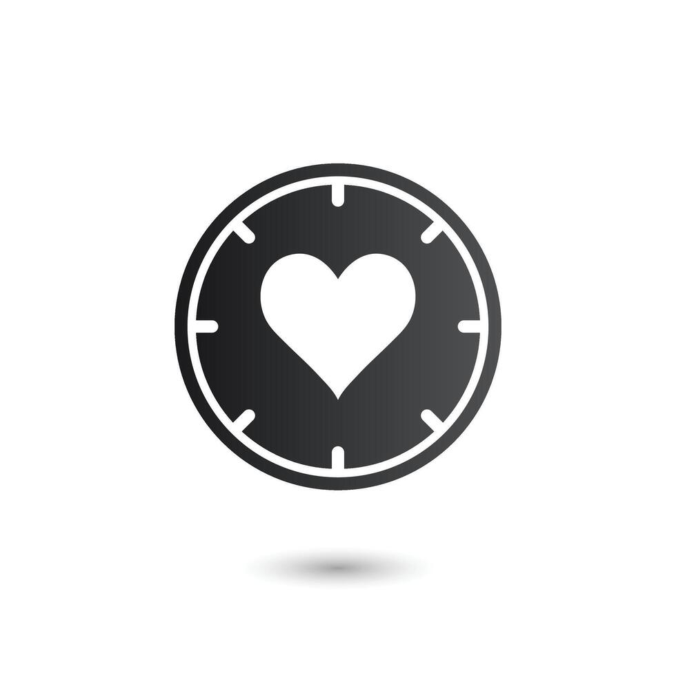 Heart Clock Timer Icon design vector