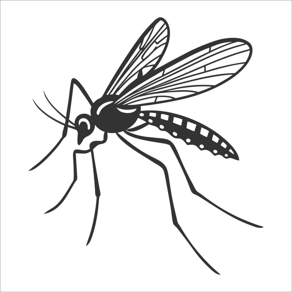 Realistic Mosquito Silhouette Designs for Logos, Decals, and Digital Art vector
