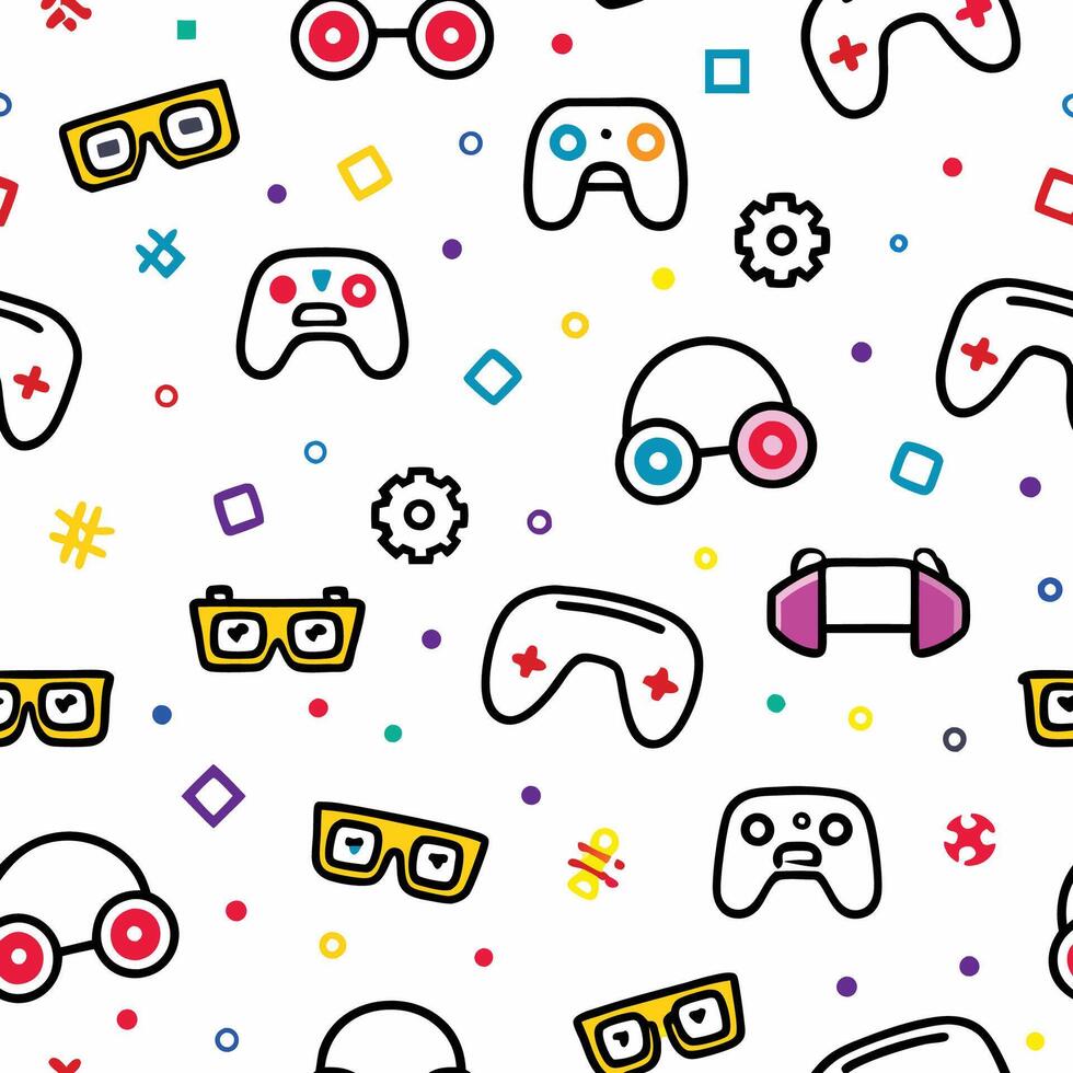 a colorful pattern with a variety of different objects vector