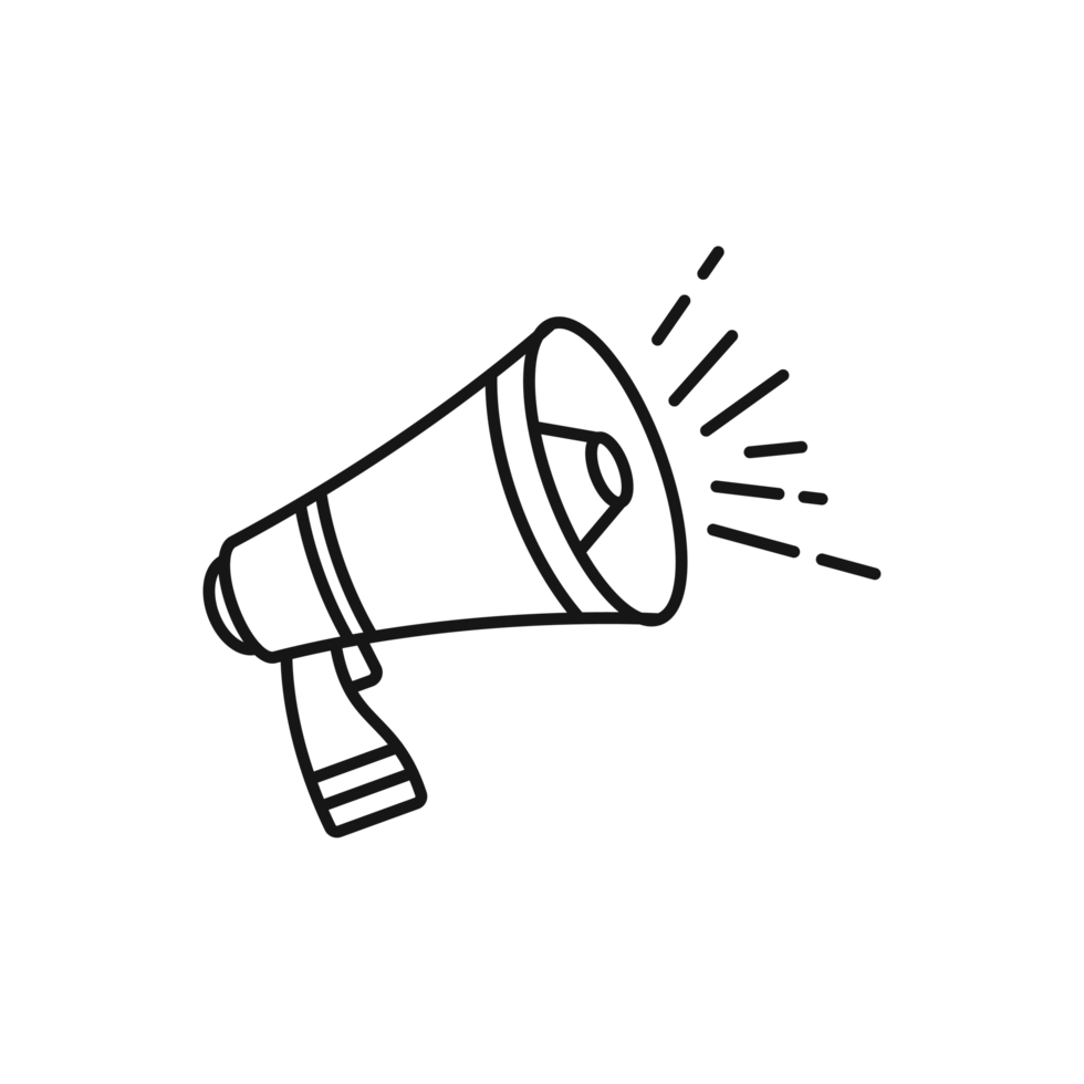 Megaphone simple hand drawn png
