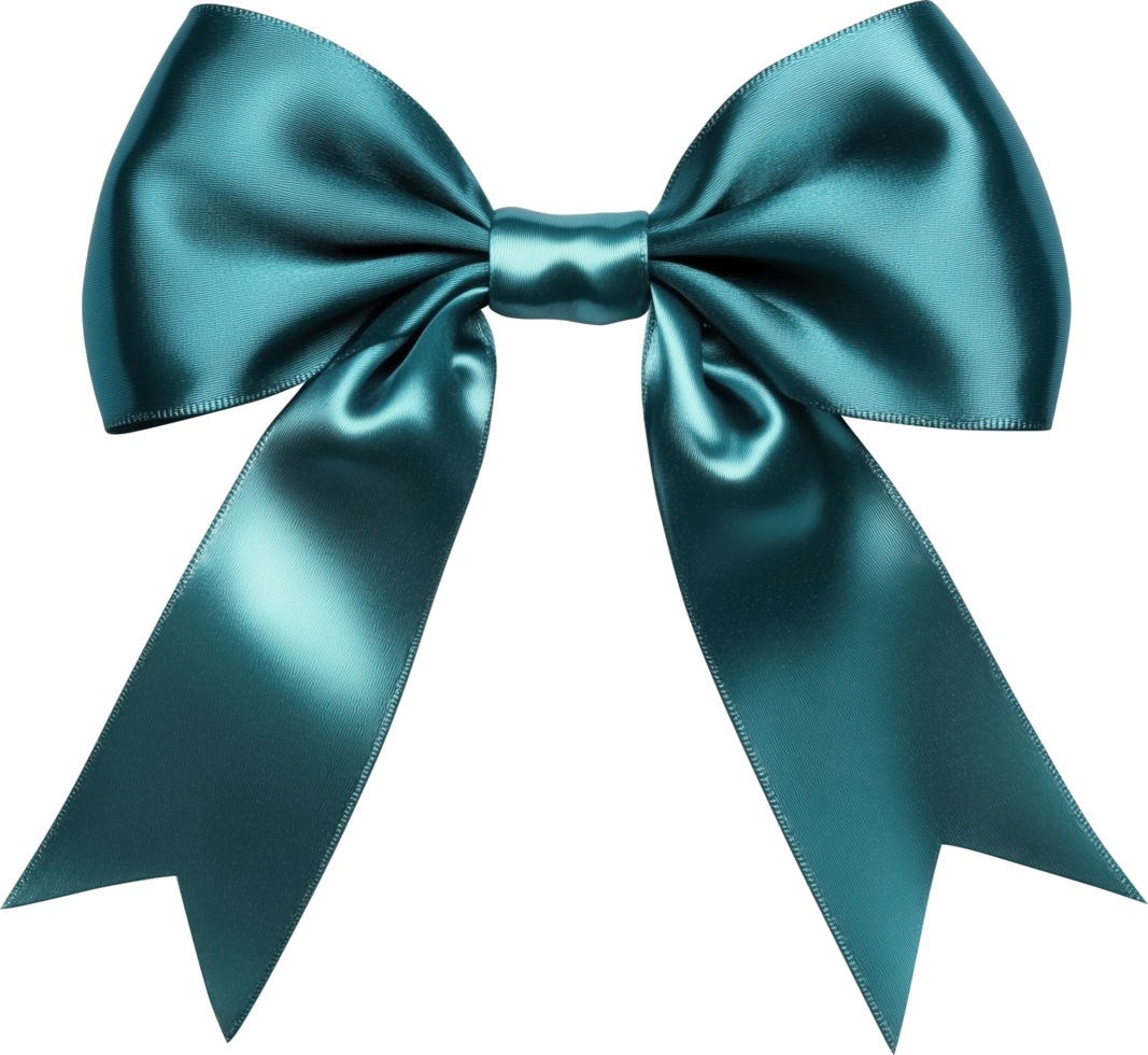 Teal satin bow png