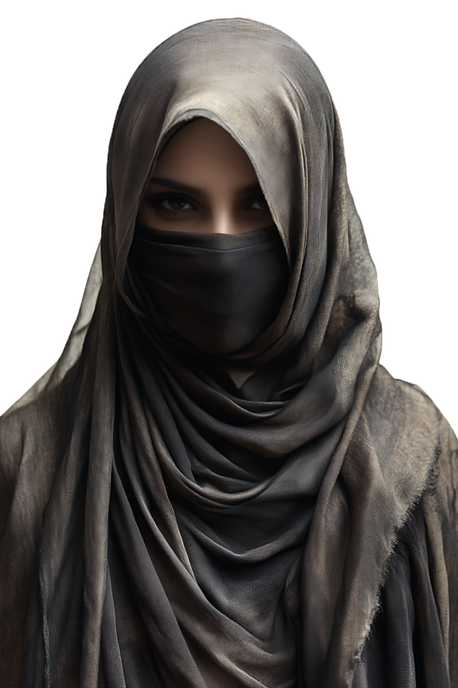 Mysterious Woman Veiled In Dark Fabric png