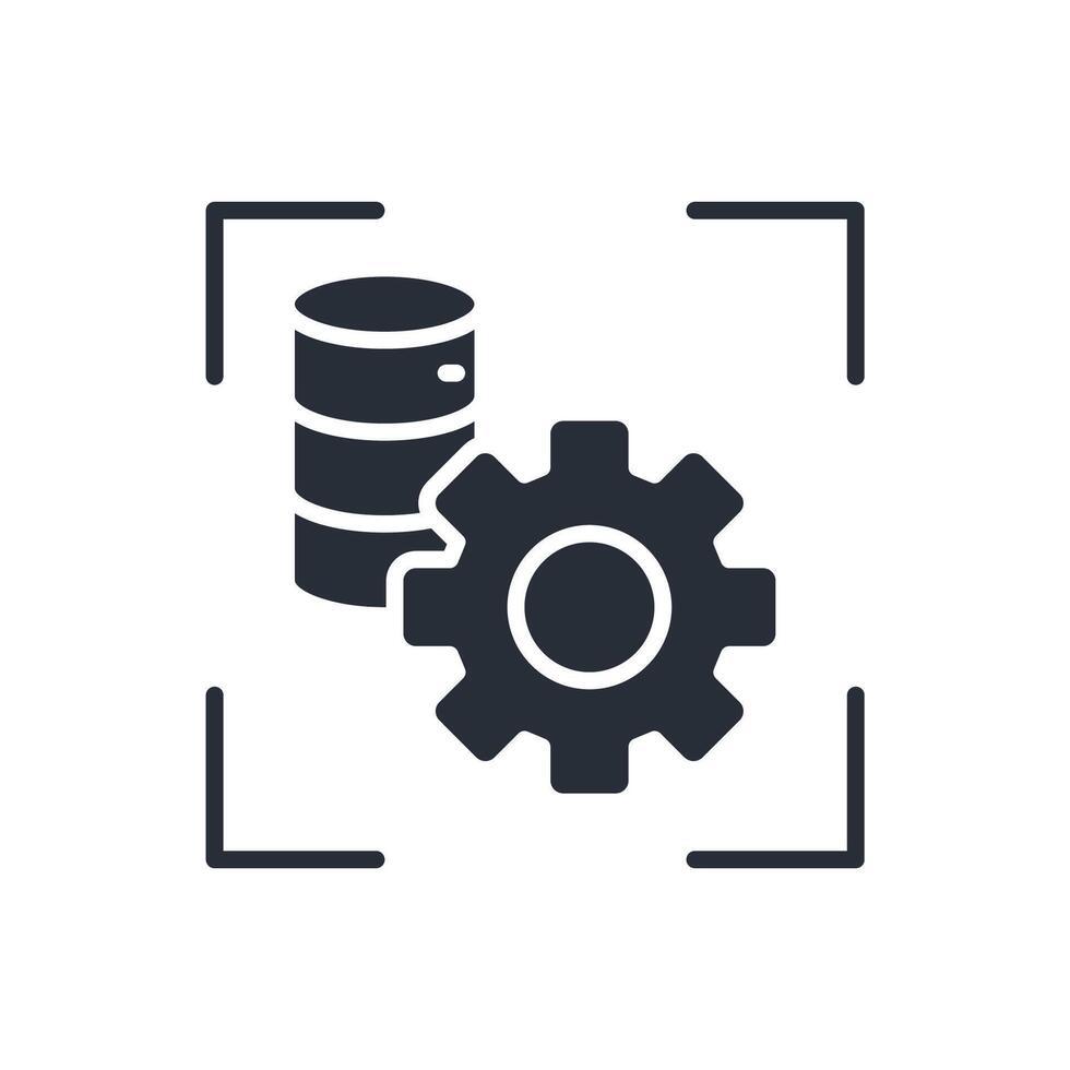 Data management icon.Editable stroke.linear style sign for use web design,logo. vector