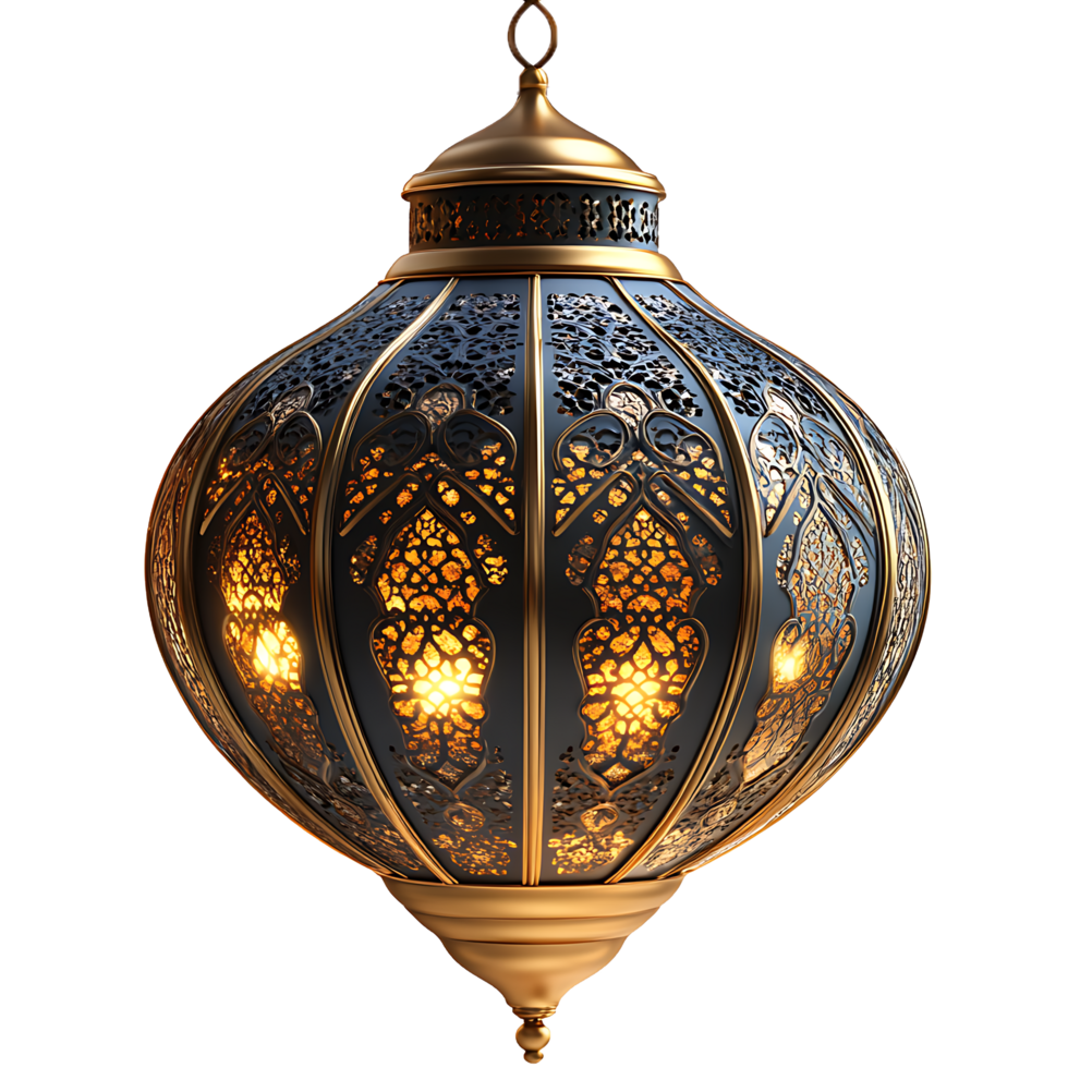 Elegant Ornate Moroccan Hanging Lantern Lamp png
