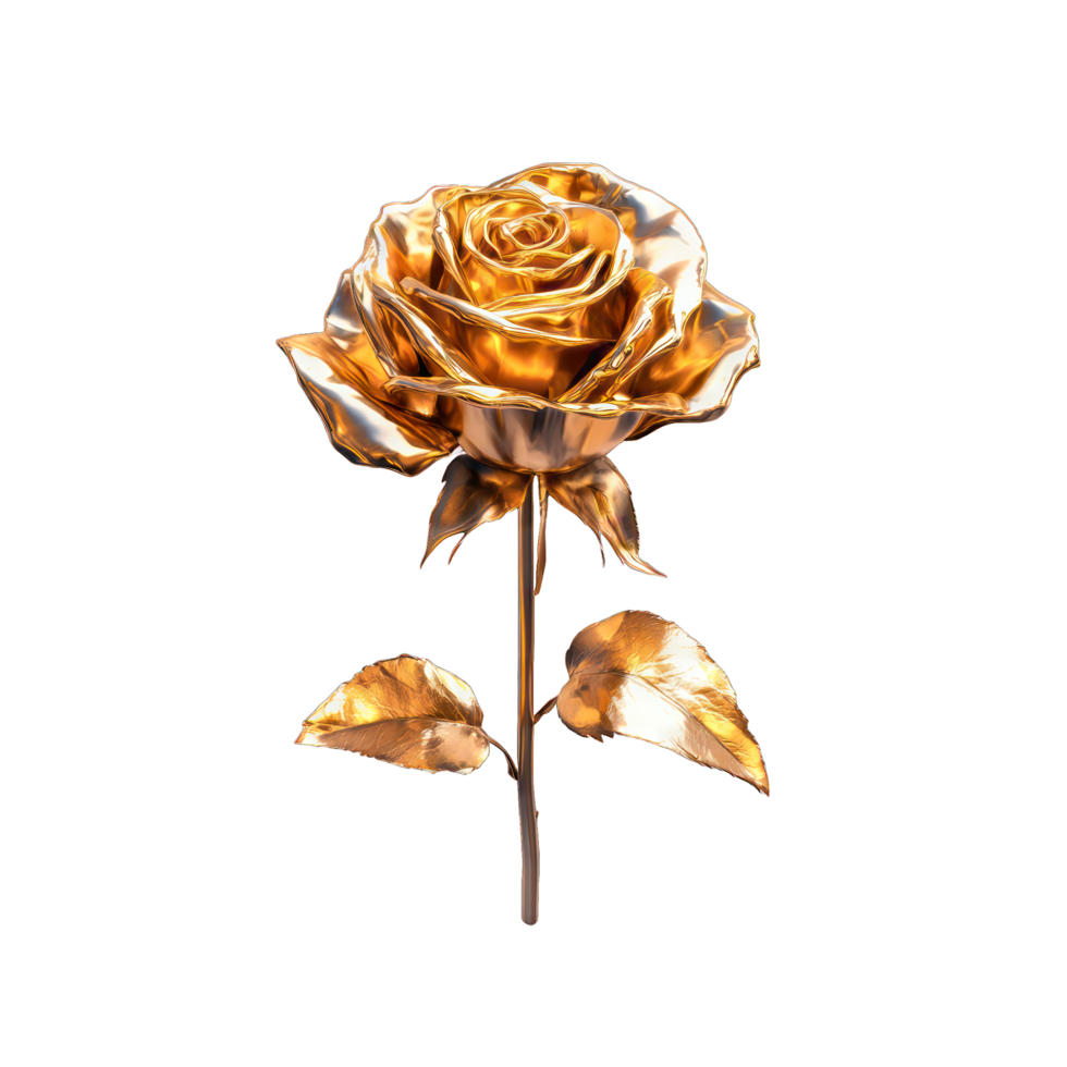 golden rose on transparent background png