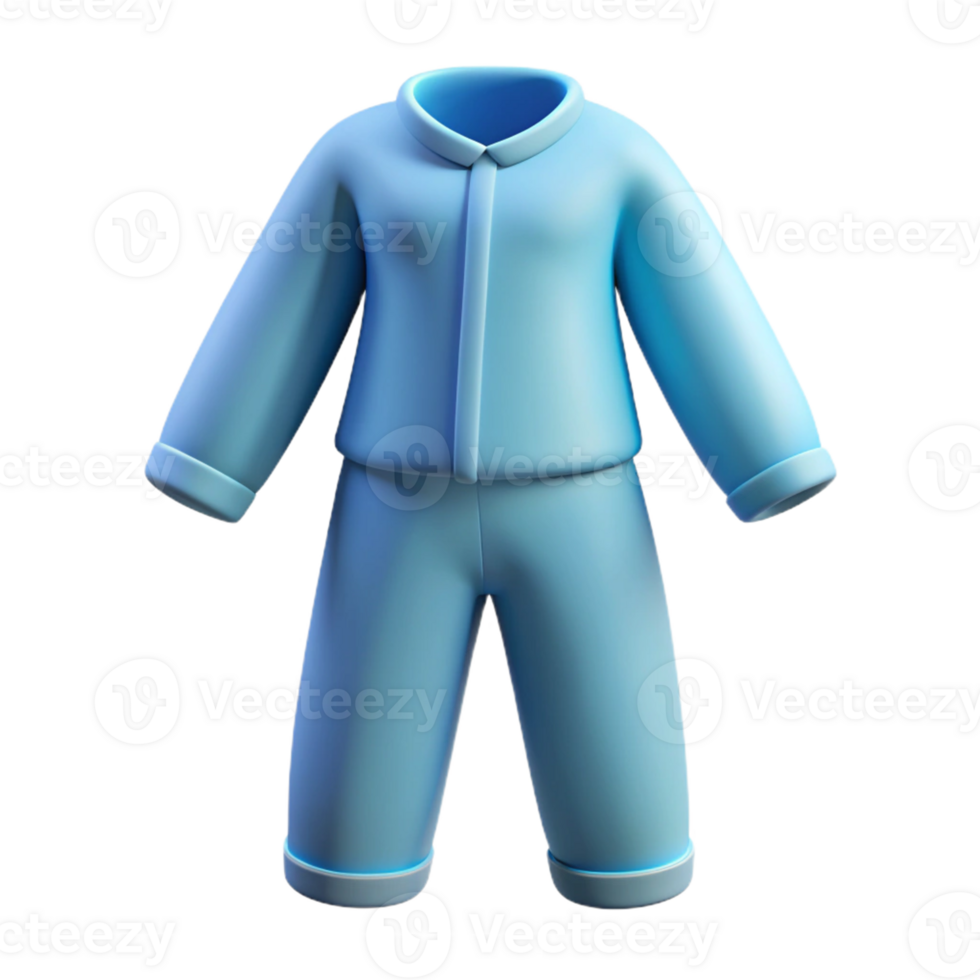 3D Icon of Light Blue Pajamas for Sleepwear png