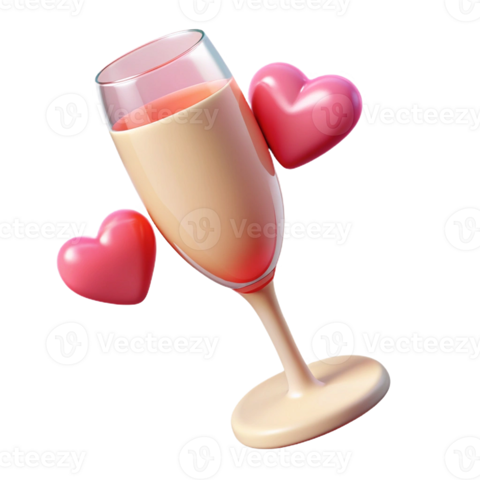 The Realistic 3D Champagne Glasses Icon for Toast png