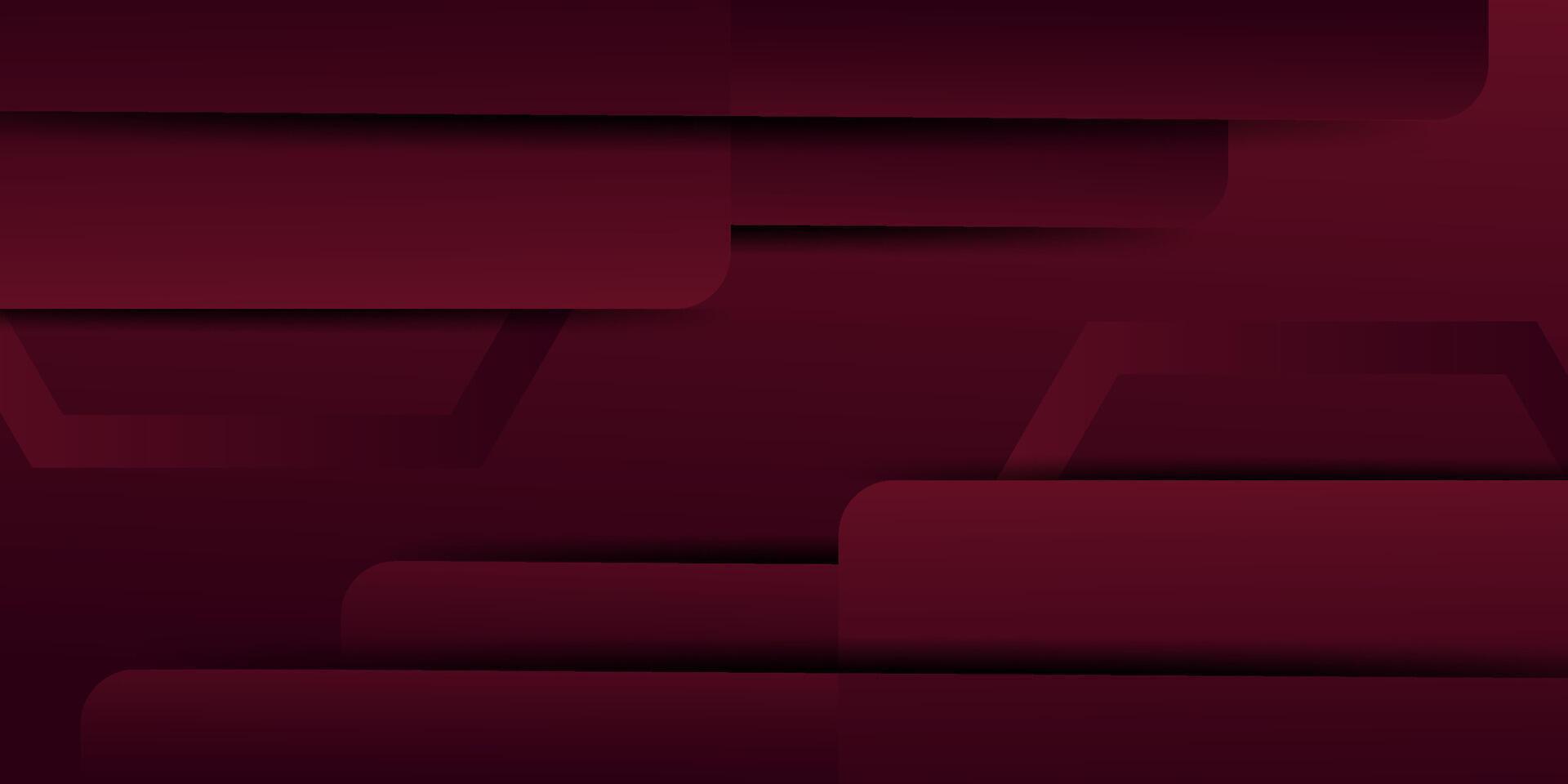 Abstract dark red dynamic background. Overlapping shapes pattern with shadow. Eps10 vector