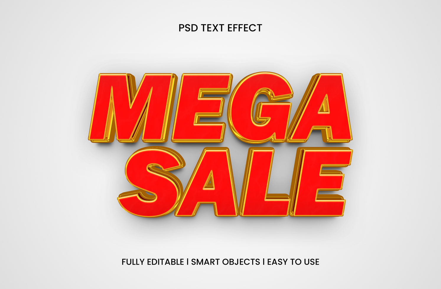 Mega Sale Premium 3D Text Effect psd