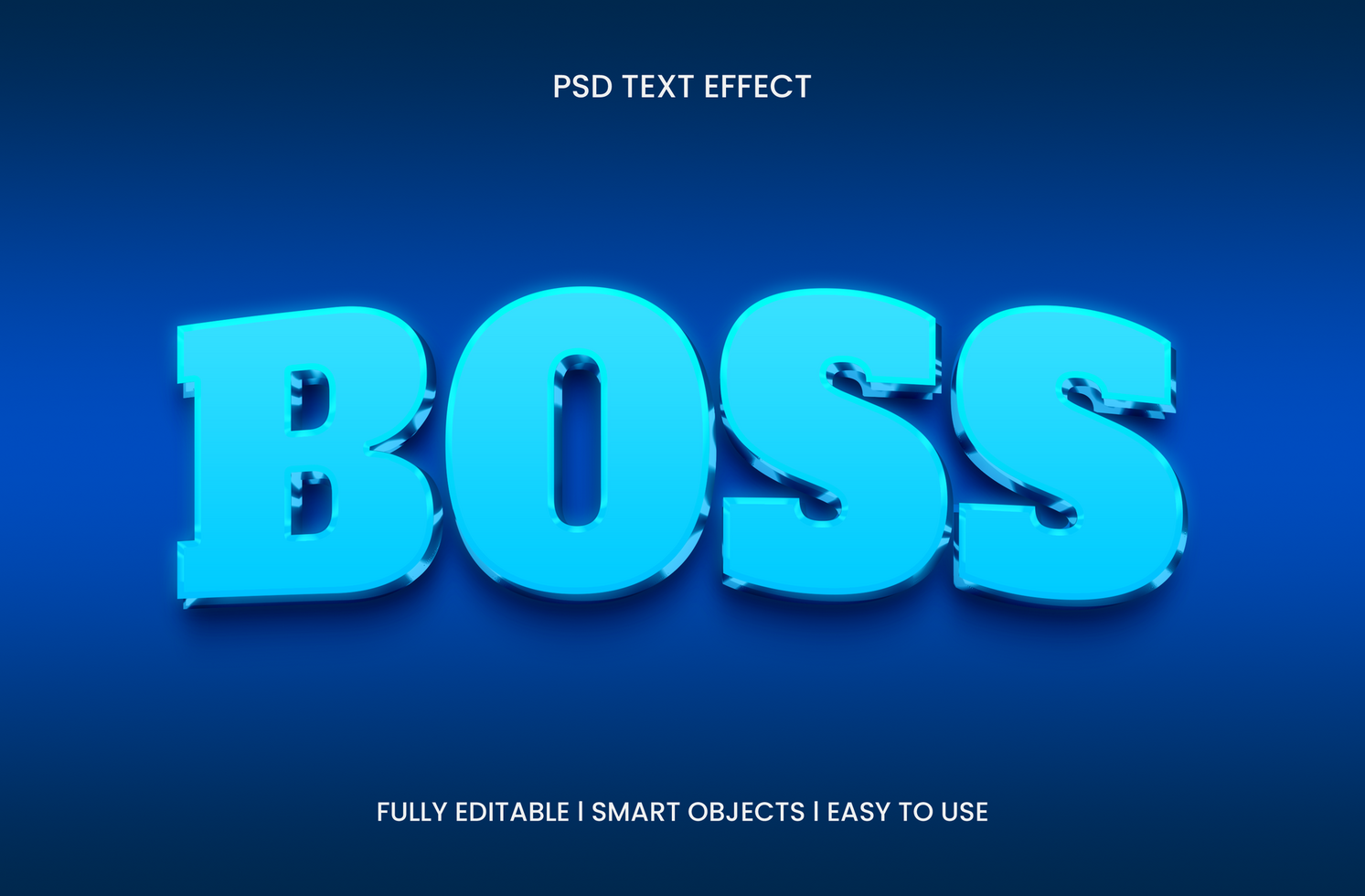 Boss 3D Editable Text Effect psd
