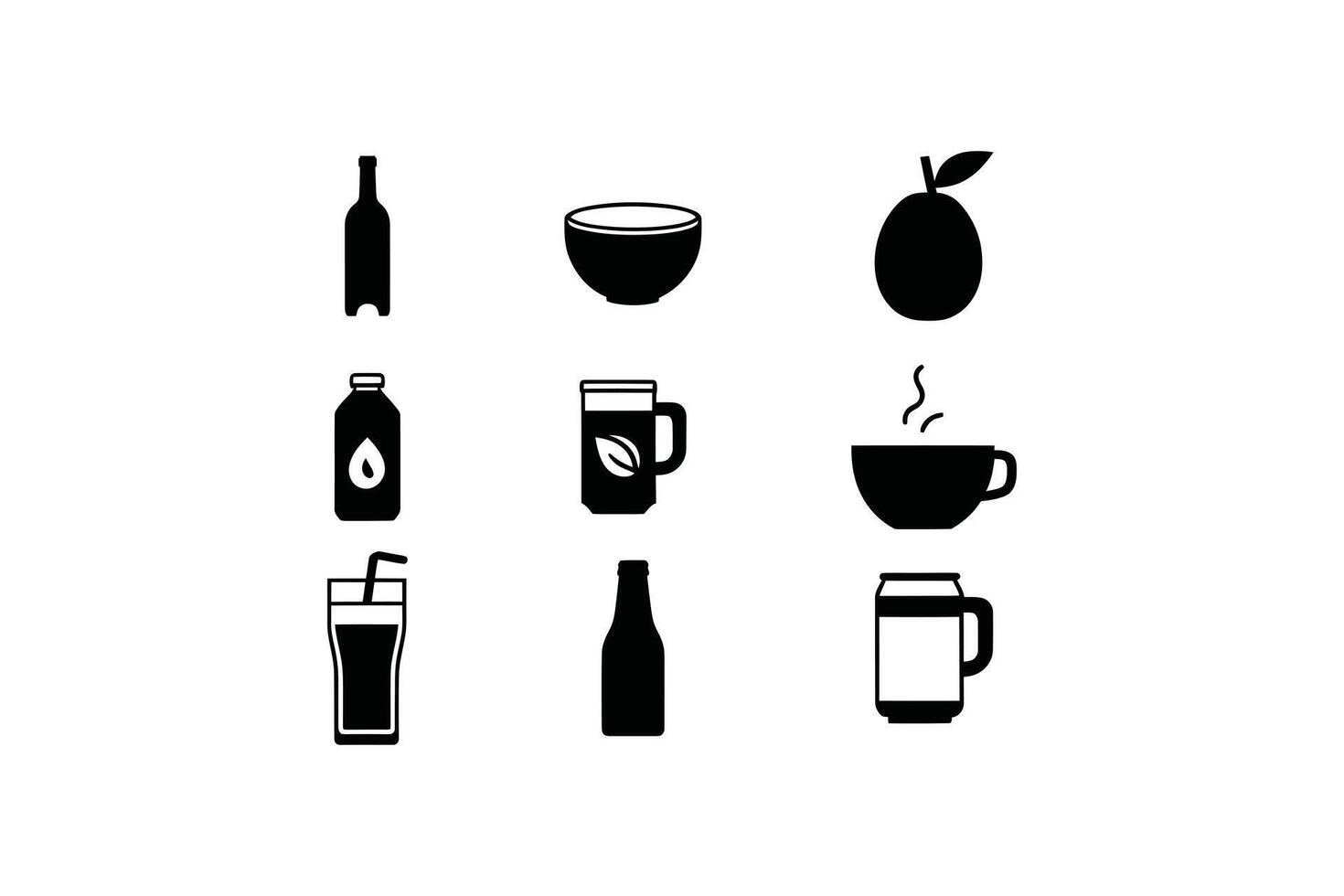 Beverage Icon Collection graphics ideal for business and presentation purposes vector