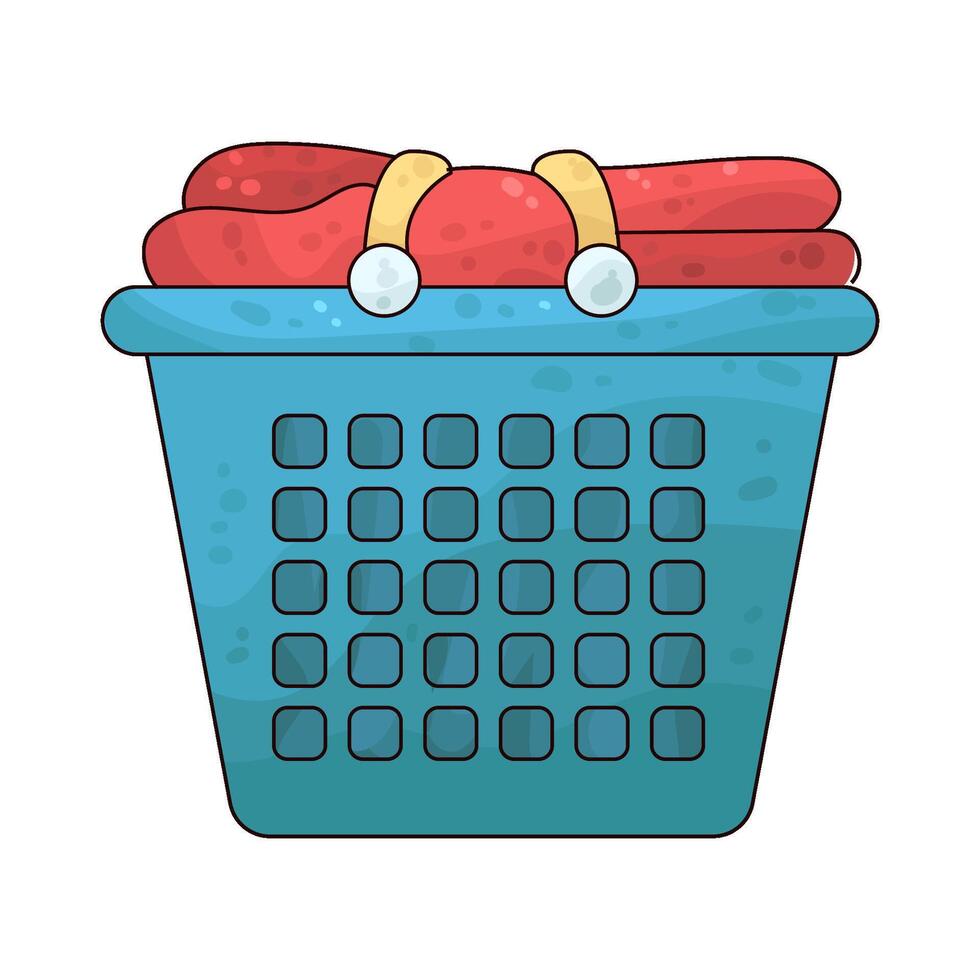 blue laundry basket vector