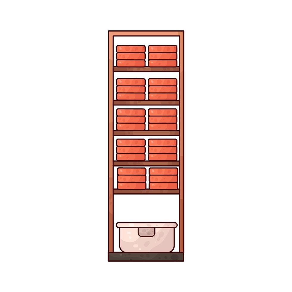 illustration of wooden bookshelf vector