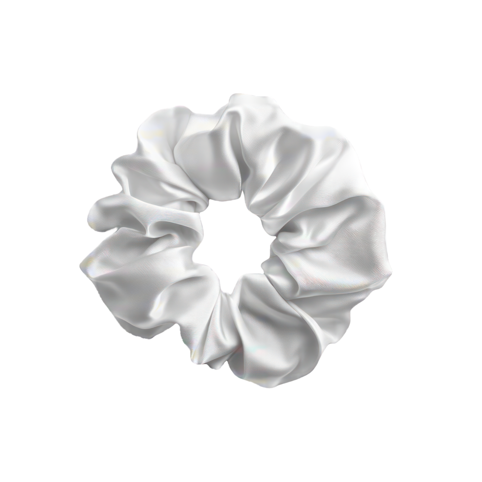 White color silk scrunchie png