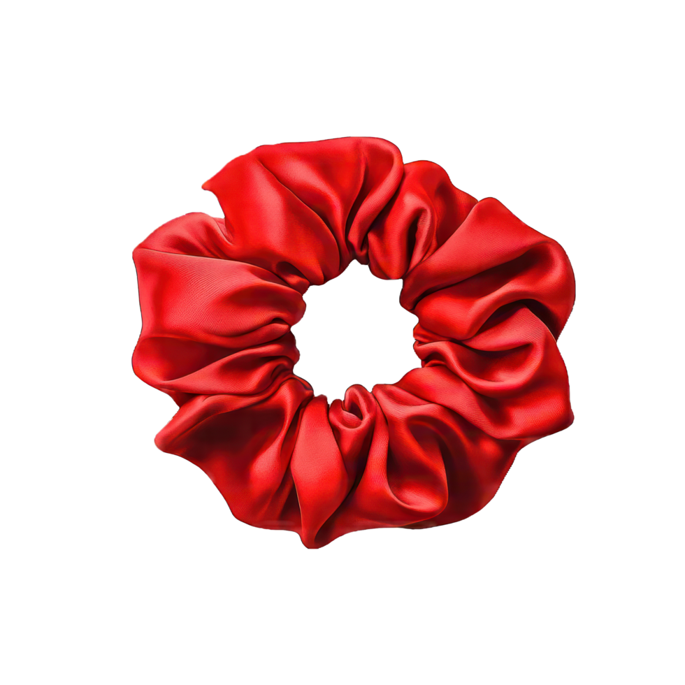Red silk scrunchie png