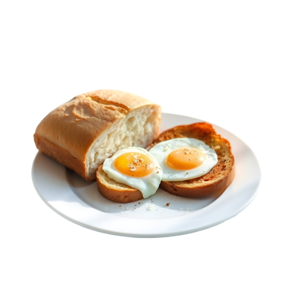 Breakfast Plate with Fried Eggs and Bread png