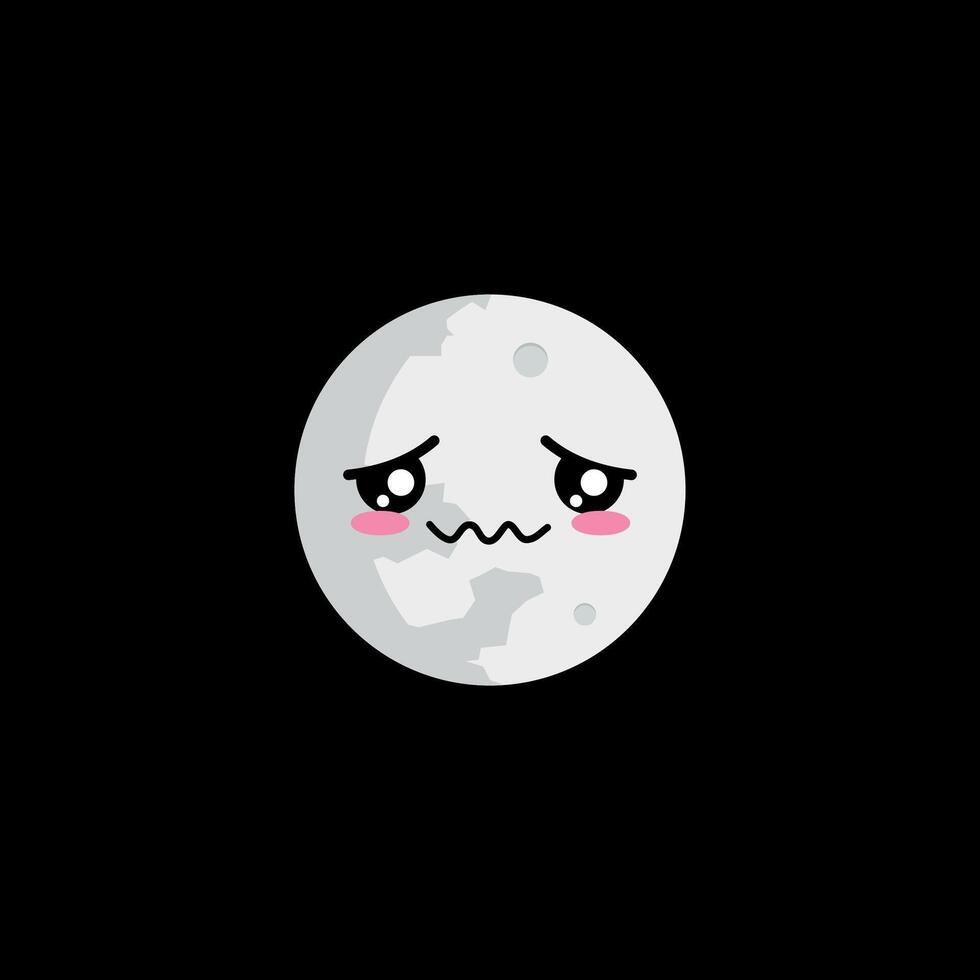 Full moon embarrass face clipart vector