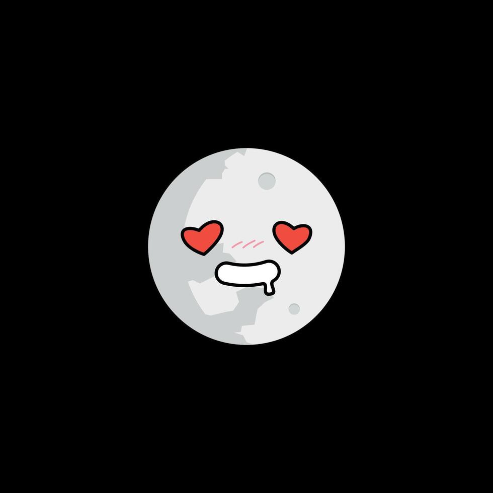 Full moon in love clipart vector