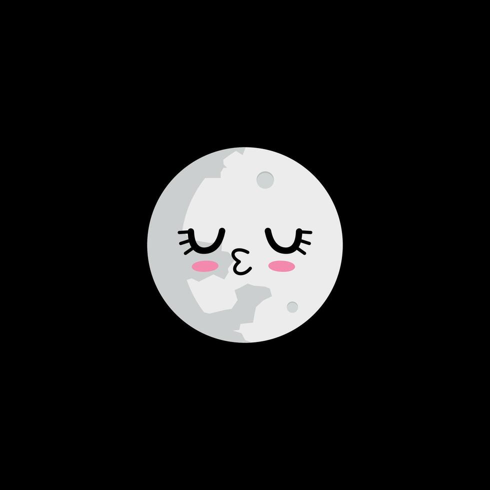 Full moon Happyness face clipart vector