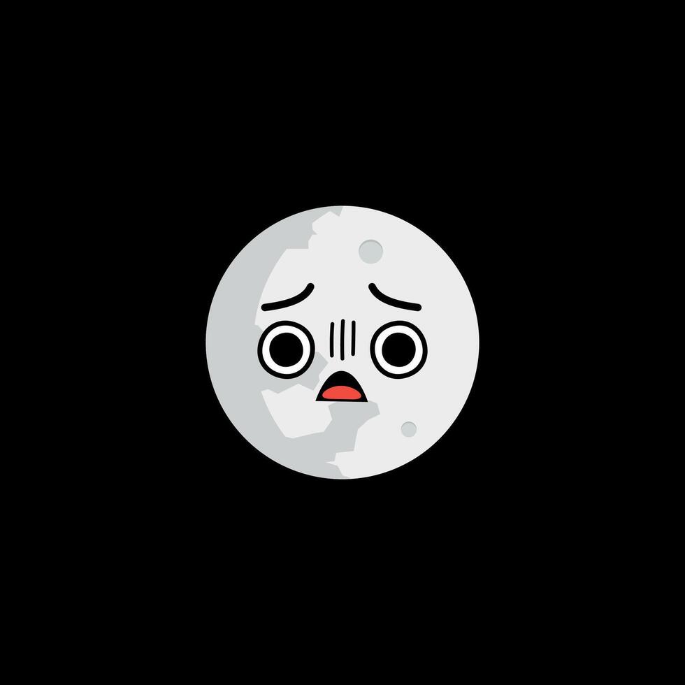 Full moon surprising face clipart vector