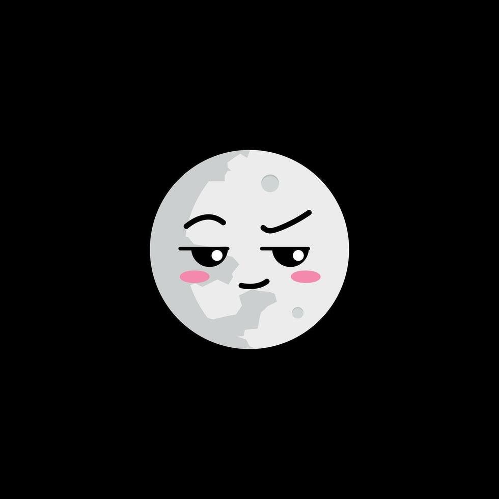 Full moon questioning face clipart vector