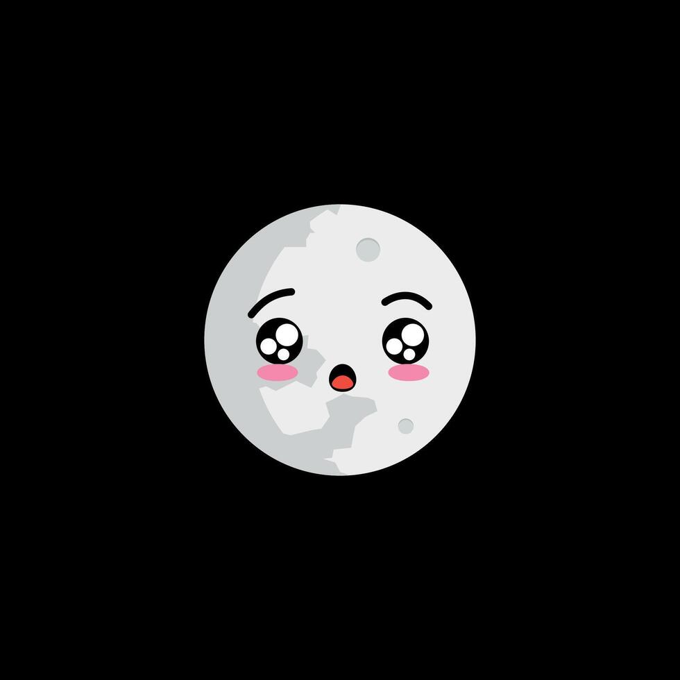 Full moon Affection face clipart vector