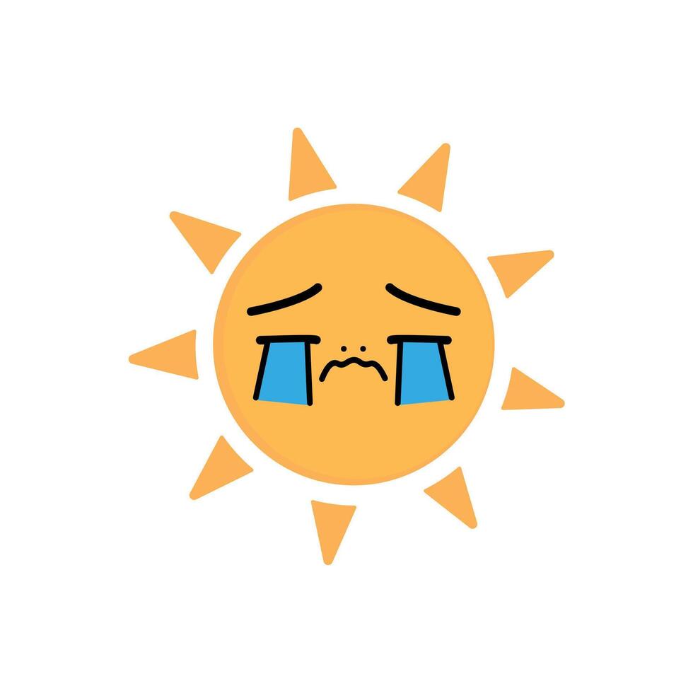 sun Crying Face clip art vector
