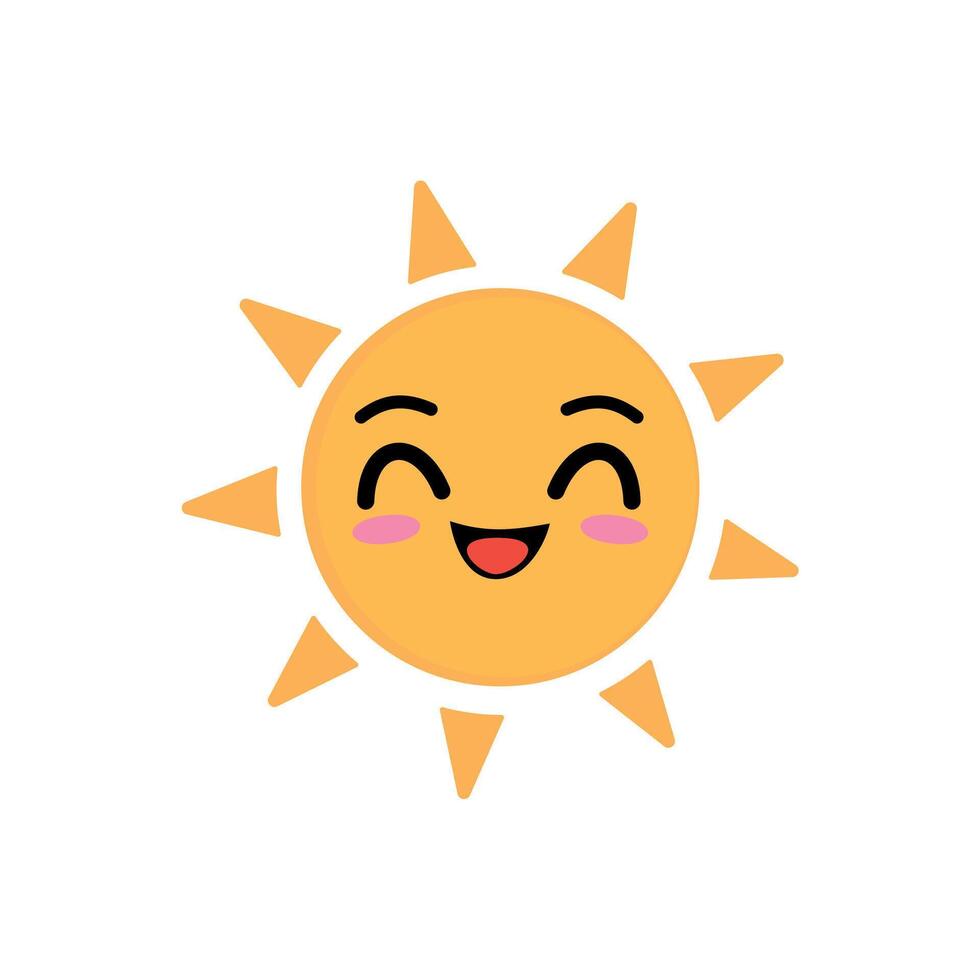 sun curved eyes Happy clip art vector