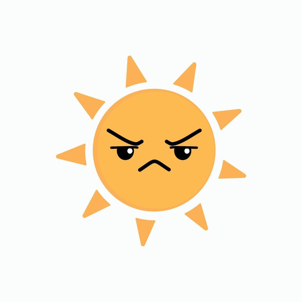 sun judging face clip art vector