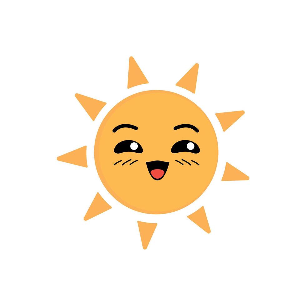 sun Happy cat face clip art vector