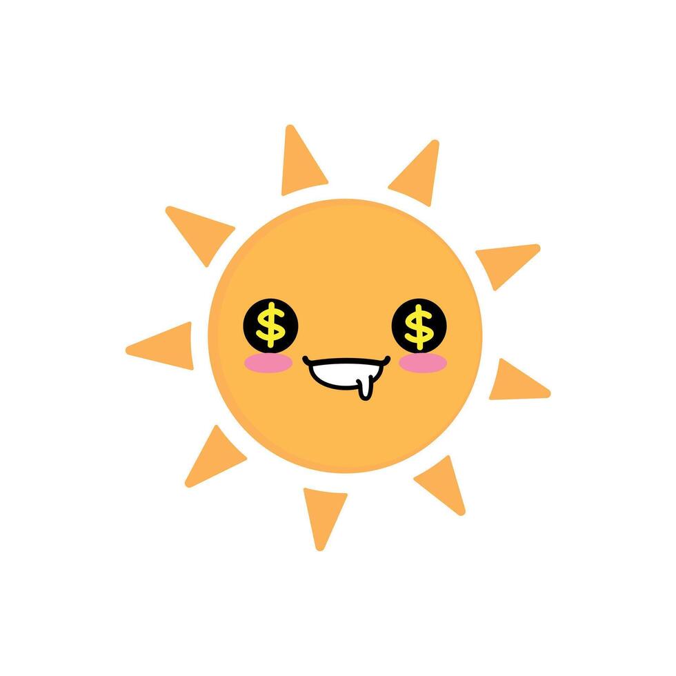 sun money eyes face clip art vector