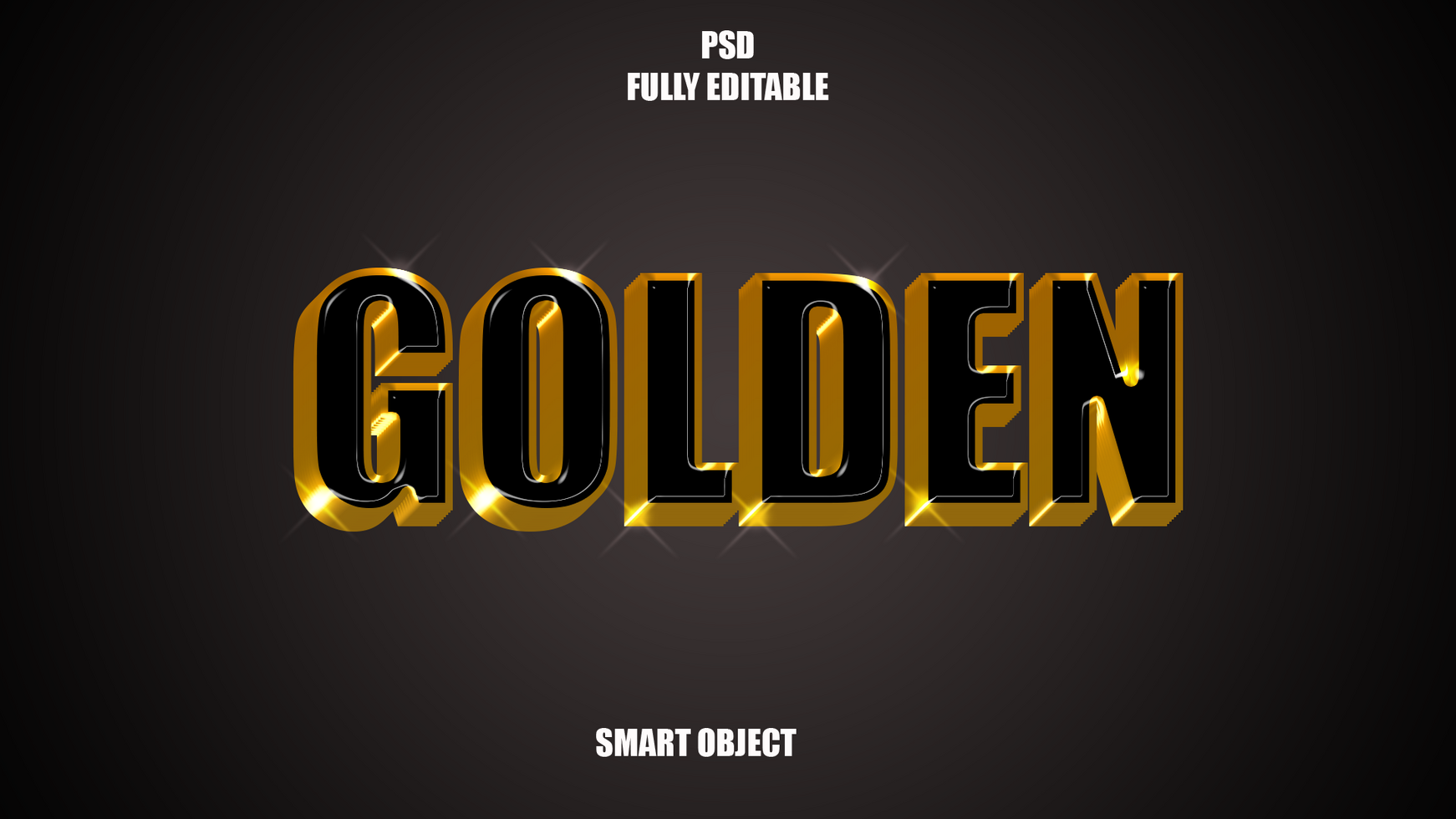 Golden 3D Text Effect for Design Projects psd