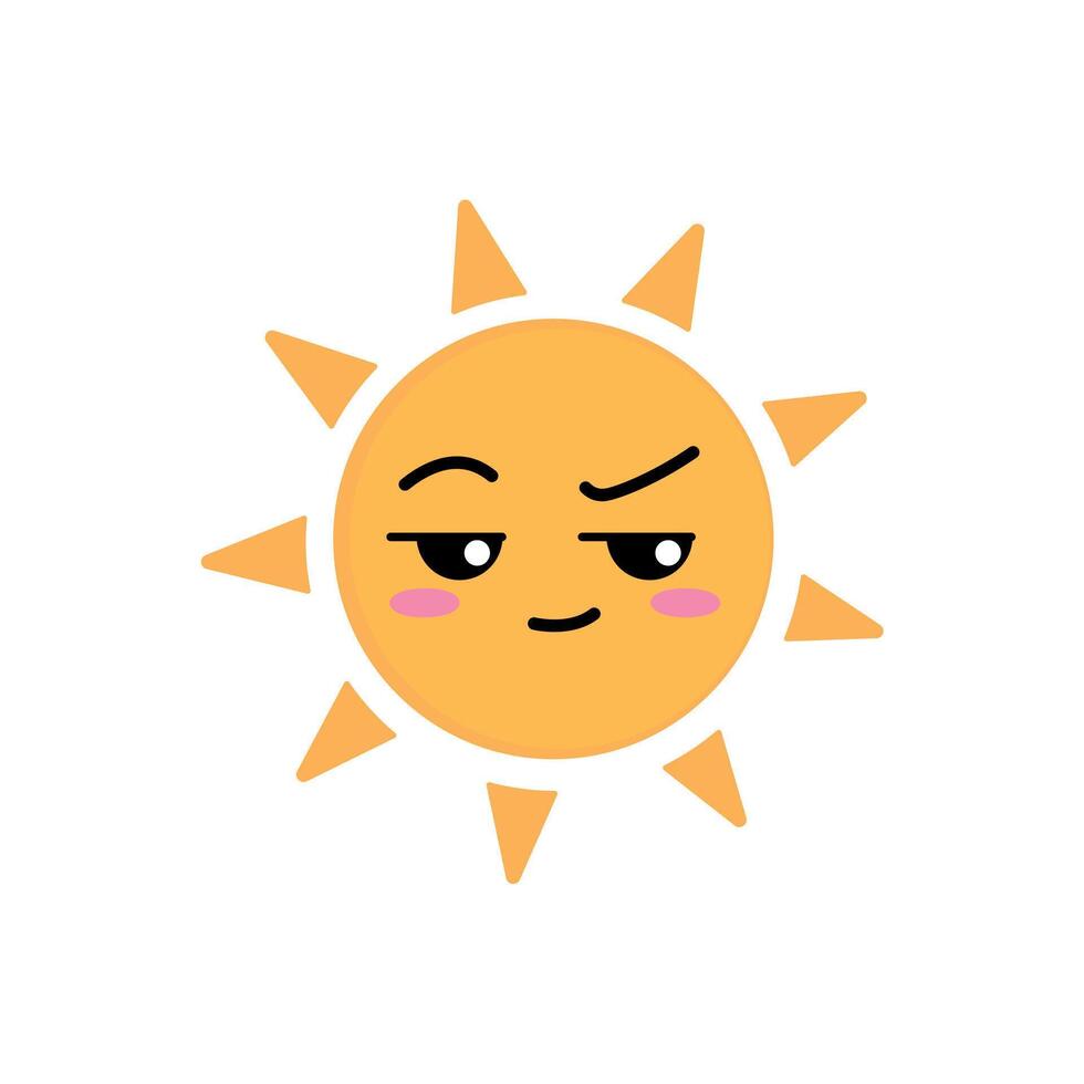 sun questioning face clip art vector