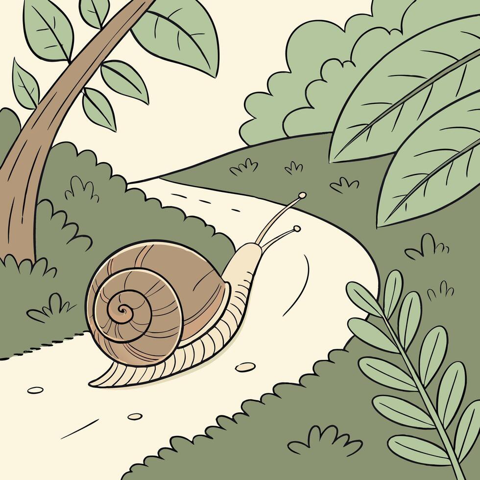Snail's Slow Journey vector