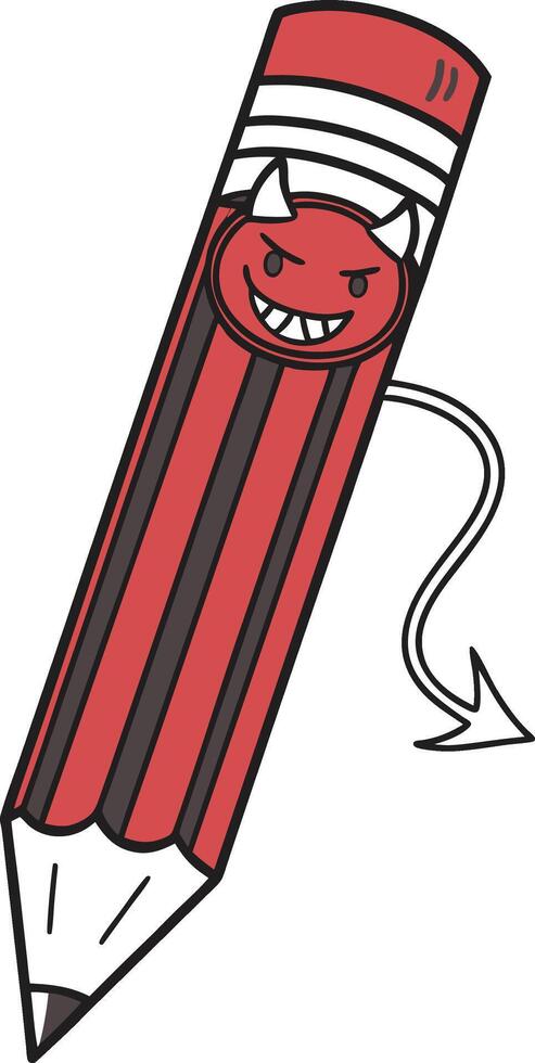 The Mischievous Pencil vector