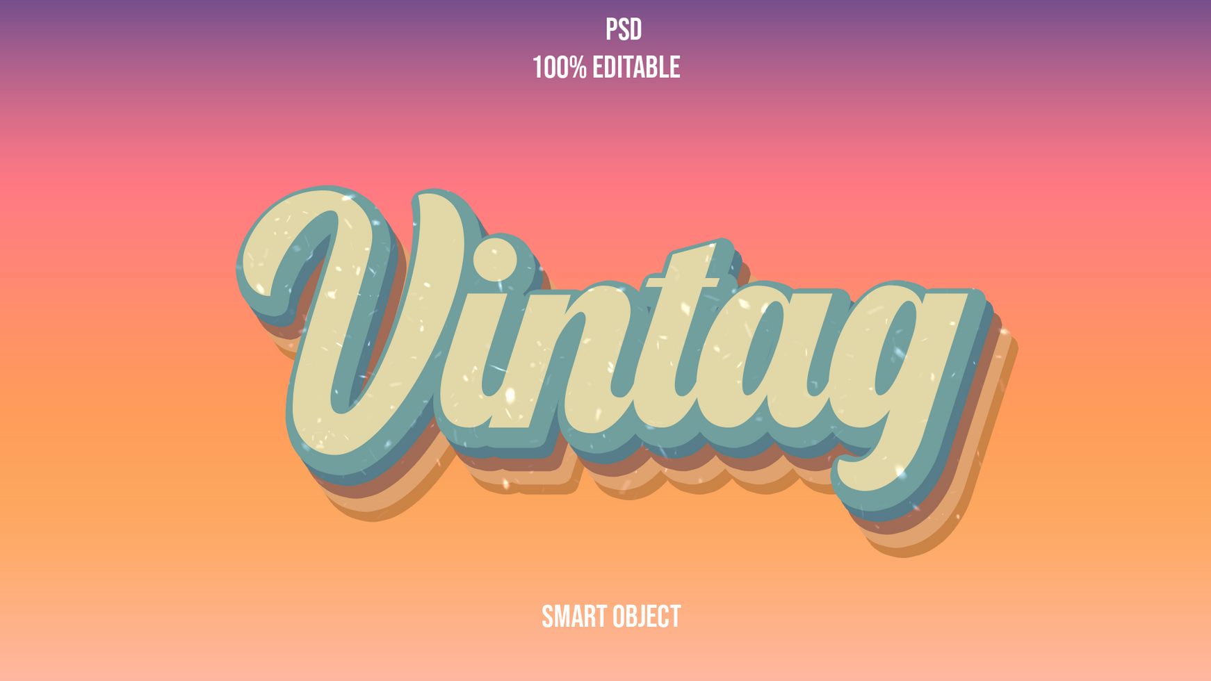 Editable Vintage Text Effect for Graphic Design psd