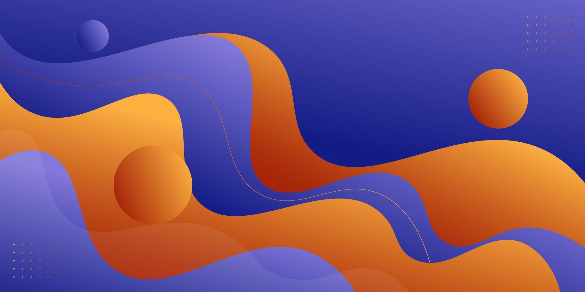 Modern abstract fluid background with blue and orange wave design. eps10 vector