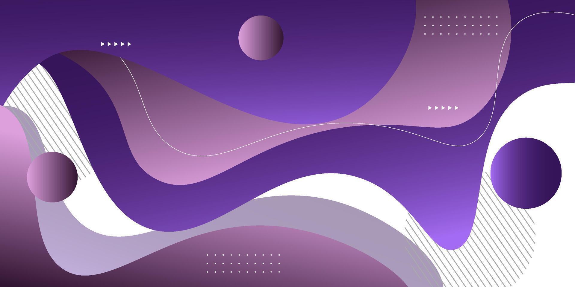 Modern purple geometric business banner design. Creative banner design with wave shape and lines as template. Simple horizontal banner vector